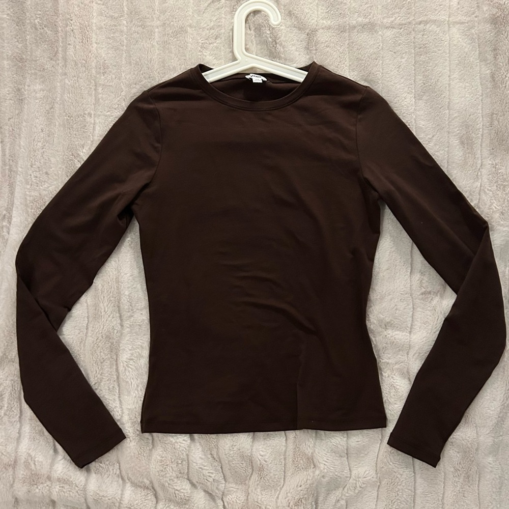 garage estelle longsleeve brown top